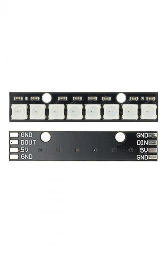 8 Bit NeoPixel WS2812B 5050 Rgb Led Modül  8li 5050 Adreslenebilir Rgb Stick Lamba Strip Kart Full Color - 3
