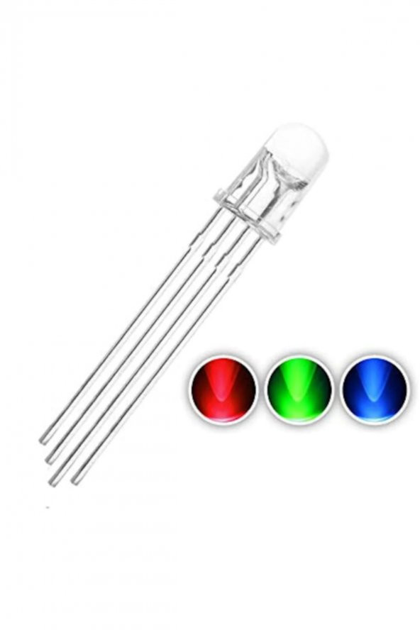 5mm Rgb Led Ortak Anot 4 Pin Multicolor Diyot Işık Lamba Light - 2