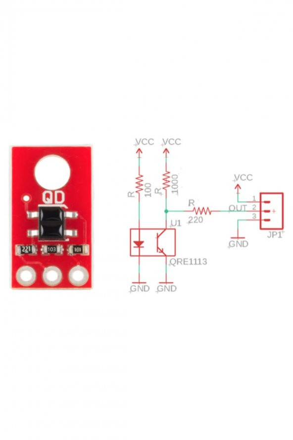 QRE1113 Sensör Modül QTR-1RC Çizgi İzleyen Dijital Tip IR Optik - 8
