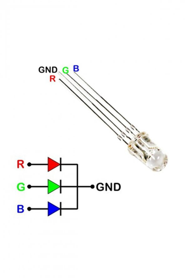 5mm Rgb Led Ortak Anot 4 Pin Multicolor Diyot Işık Lamba Light - 3