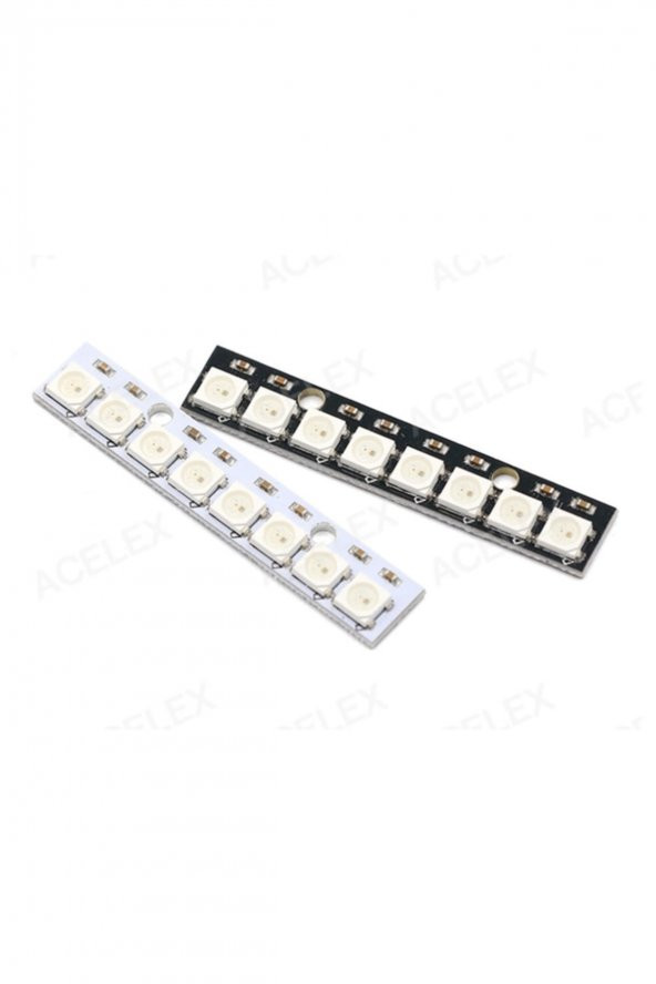 8 Bit NeoPixel WS2812B 5050 Rgb Led Modül  8li 5050 Adreslenebilir Rgb Stick Lamba Strip Kart Full Color - 8