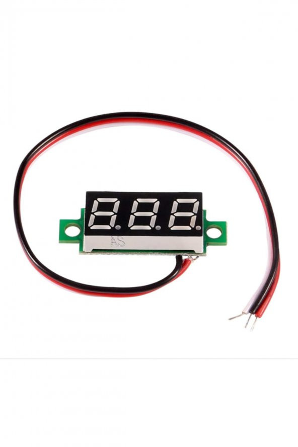 Voltmetre 0.28 0-100V Mavi 3 Telli Dijital LED Gösterge Voltaj - 4