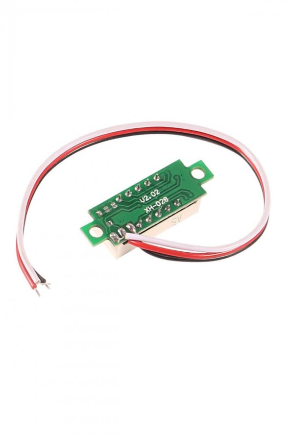 Voltmetre 0.28 0-100V Mavi 3 Telli Dijital LED Gösterge Voltaj - 6