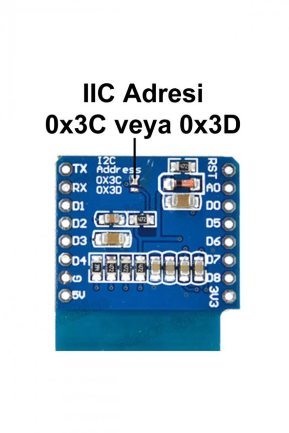 WEMOS D1 Mini Oled Shield Modül 64x48 Pixel LCD Wireless Wifi IOT - 7