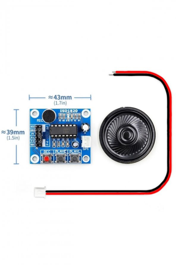 ISD1820 Ses Kayıt Modülü Ses Çalma Modülü 8Ohm 0.5W Hoparlör - 2