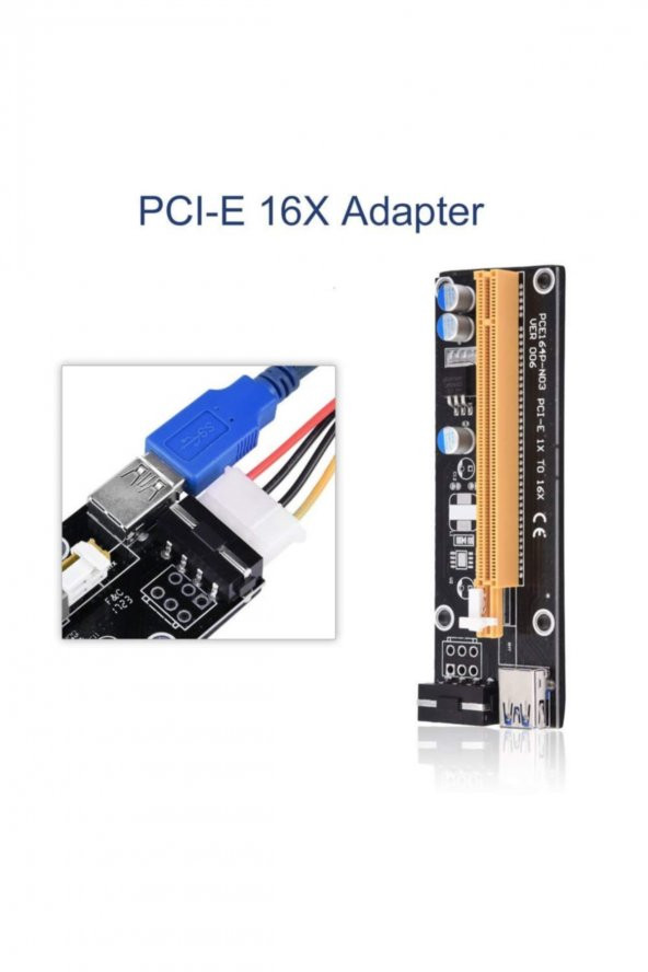 PCI Express to PCIe Adaptör Set 1x to 16x USB 3.0 Bitcoin Mining - 3