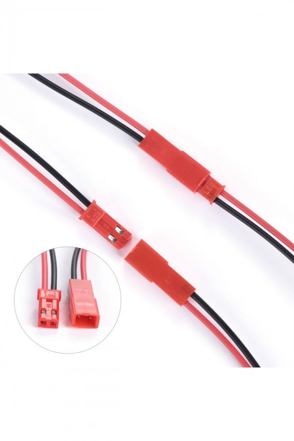 JST Kablo Erkek Dişi Çift 10cm 100mm  Model Uçak Helikopter Robot Lipo Lityum Lion Pil Akü Bağlantı - 5