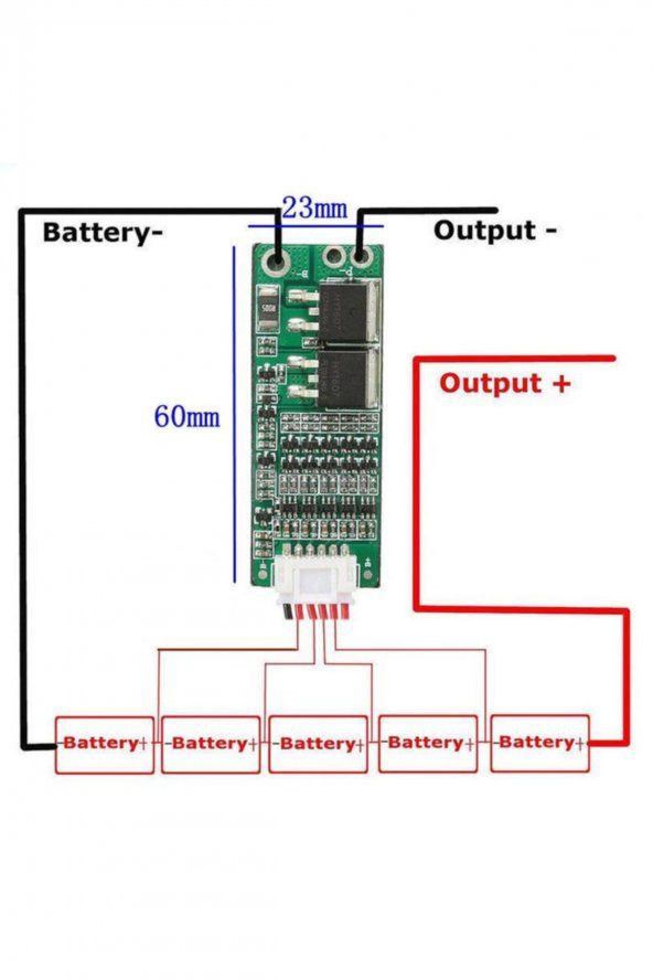 5S 15A BMS Lityum Li-ion Batarya Koruma Kartı 5x 18650 Pil Lipo - 2