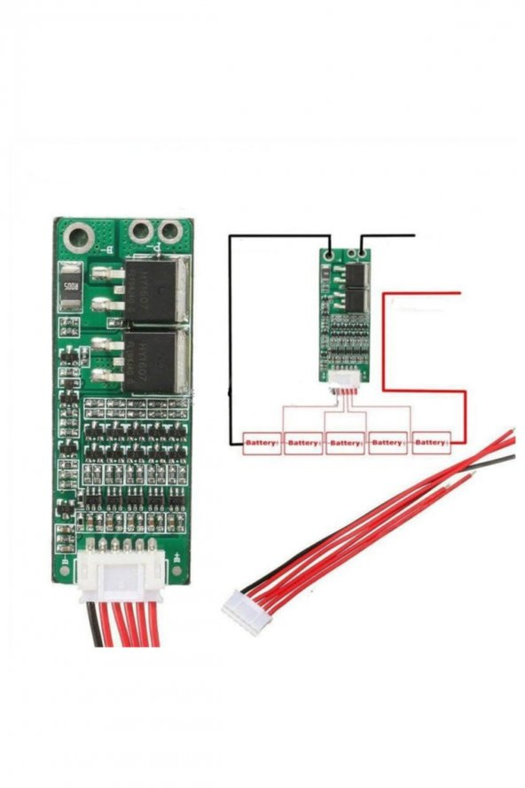 5S 15A BMS Lityum Li-ion Batarya Koruma Kartı 5x 18650 Pil Lipo - 3