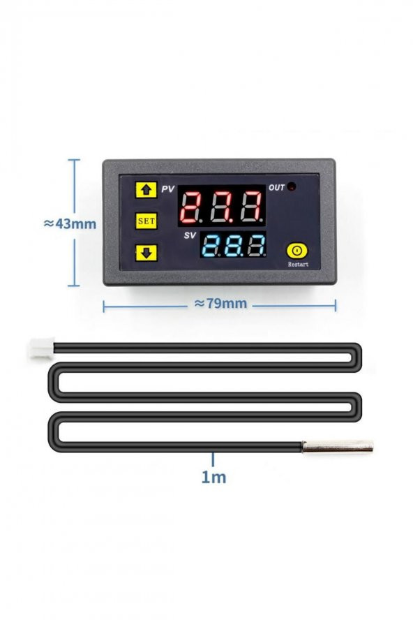 W3230 DC 12V Dijital Termostat Modül  Sıcaklık Kontol Kartı Isıtıcı Soğutucu Kuluçka Akvaryum