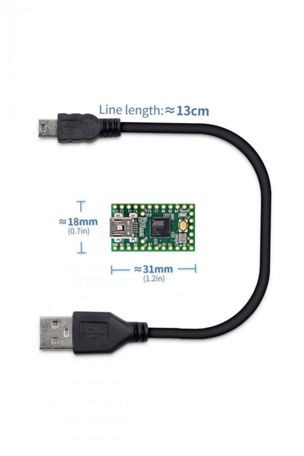 Teensy 2.0 ATmega32u4 Kit Microchip Atmel Geliştirme Kartı Arduin
