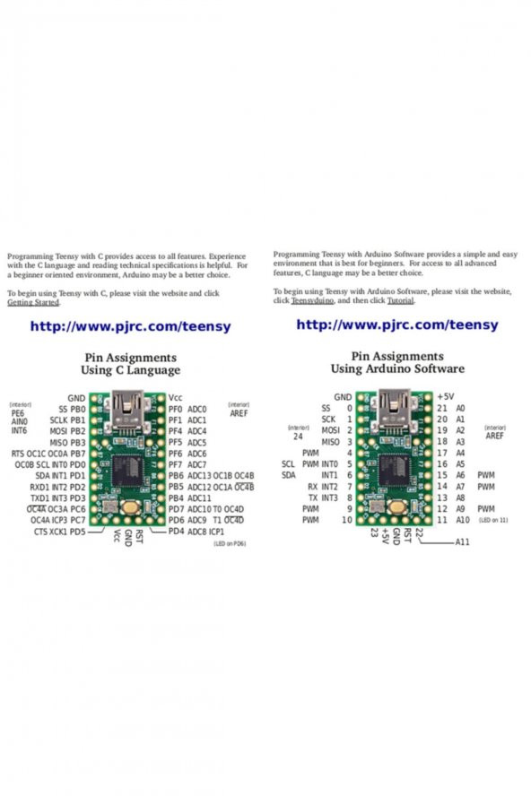 Teensy 2.0 ATmega32u4 Kit Microchip Atmel Geliştirme Kartı Arduin - 7