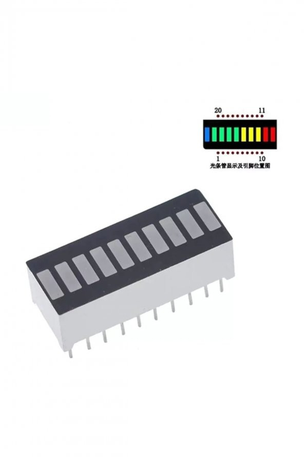 4 Renk Bar Led 10 Segment Akü Batarya Kapasite Doluluk Göstergesi - 6
