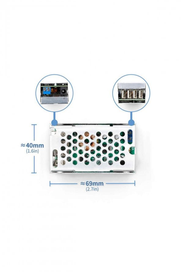 4 Usb Port 5V 5A Voltaj Düşürücü Mobil Güç Kaynağı Cep Telefonu Tablet Powerbank 36V Step Down