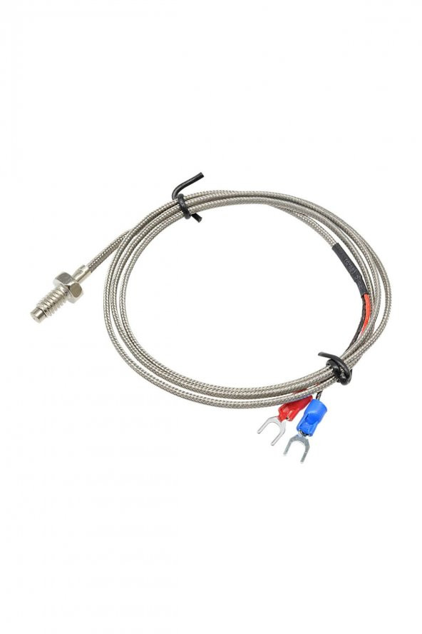 K Tip Thermocouple Sıcaklık Isı Sensörü 1 Metre 0C / 800C  Paslanmaz Çelik M6 Dişli Prob K Tip - 6