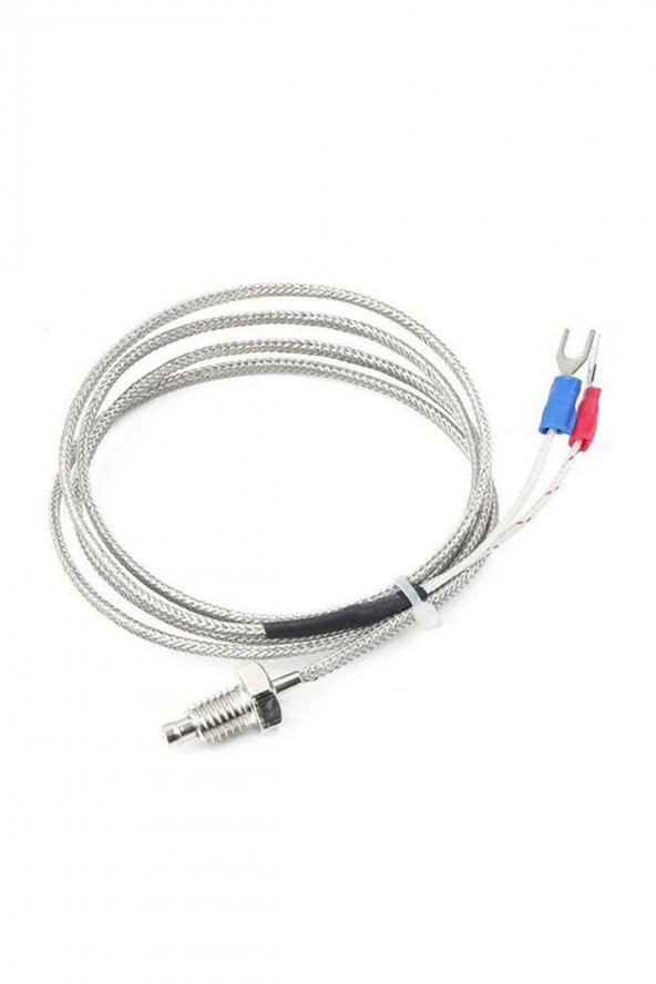 K Tip Thermocouple Sıcaklık Isı Sensörü 1 Metre 0C / 800C  Paslanmaz Çelik M6 Dişli Prob K Tip - 7