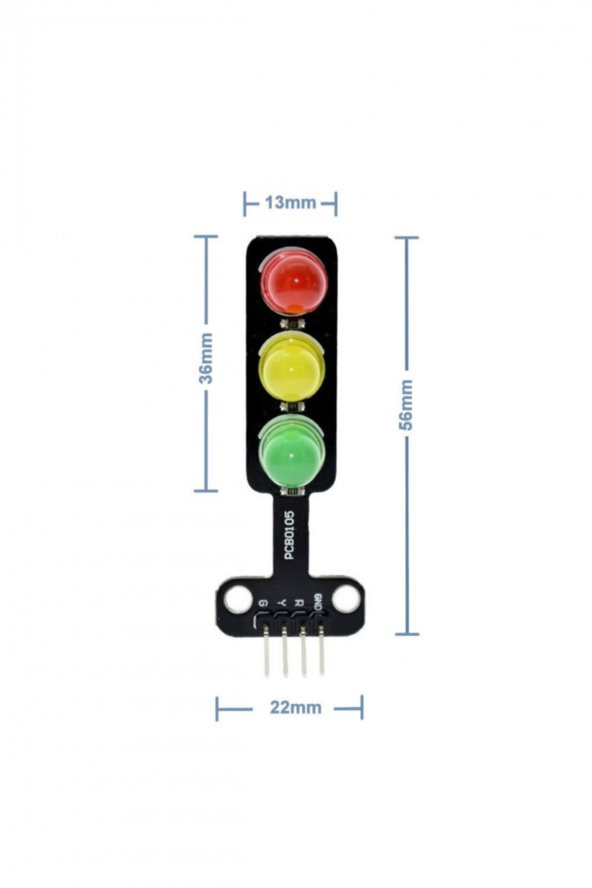 Trafik Işık Led Modülü 5V Ortak Katot 8mm Led Kırmızı Sarı Yeşil
