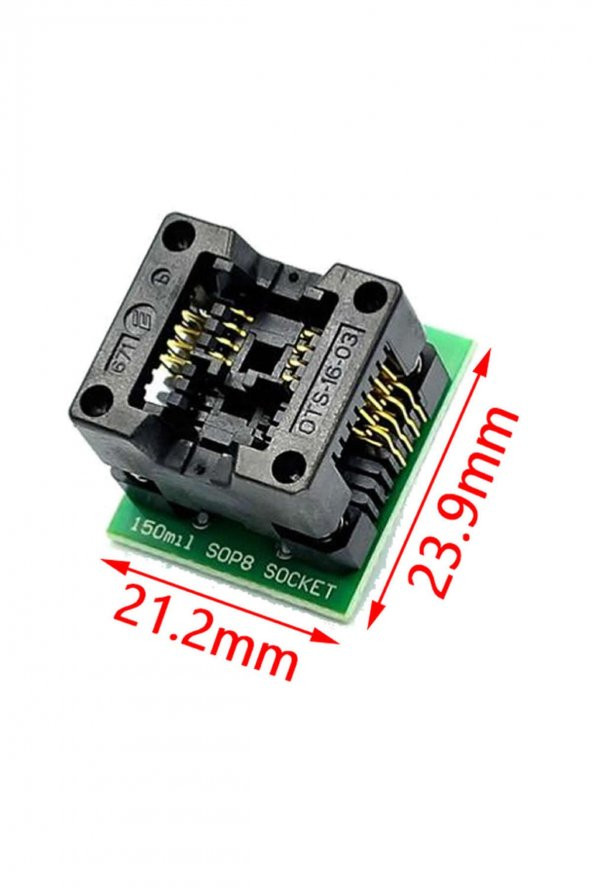 150 Mil Smd Soic8 Sop8 SO8 to Dip8 Yaylı Soket Adaptör  Eeprom Flash Programlayıcı 150mil Dar Tip