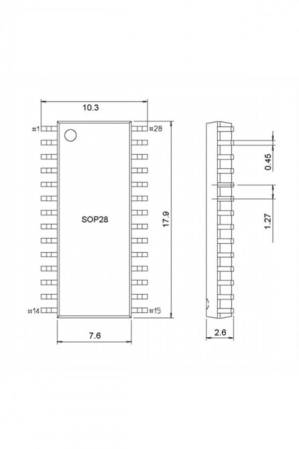 SOP28 SO28 to DIP28 Yaylı Adaptör Soket  Eeprom Flash Programlayıcı Entegre Kolay Programlama Aparatı - 7