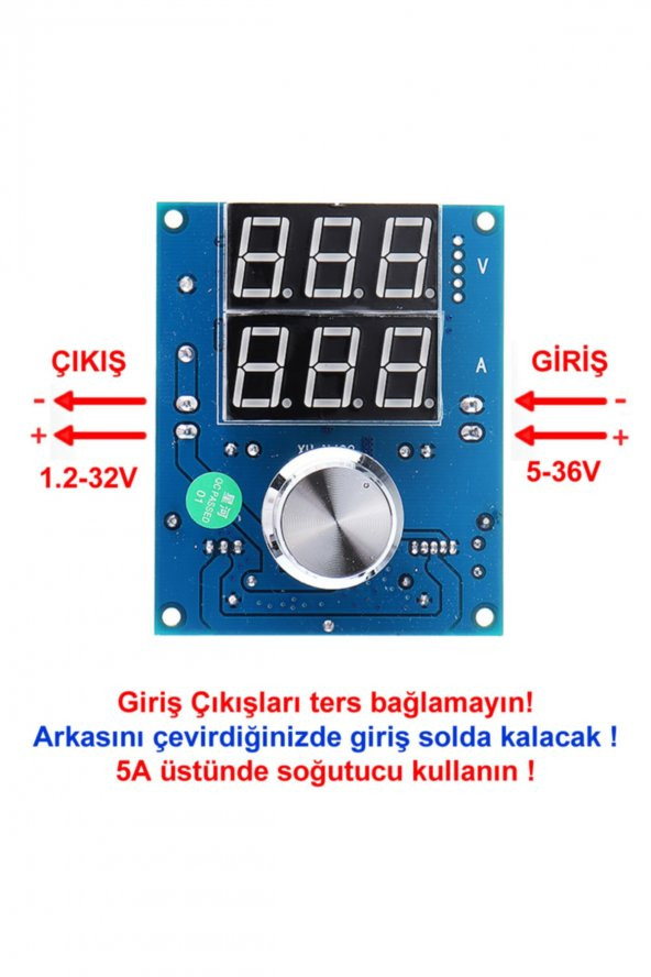 XL4016 Ayarlarnabilir Güç Kaynağı Voltaj Düşürücü Step-Down - 2