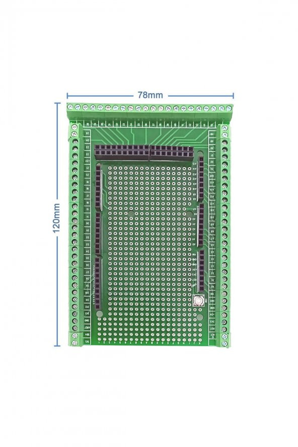 Arduino MEGA 2560 Terminal Adaptör Shield Klemens Genişleme Kartı Prototipleme Kolay Bağlantı - 2