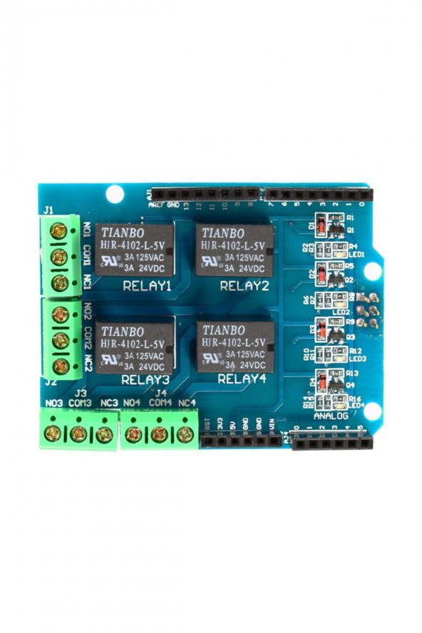 Arduino 4 Kanal Röle Shield  DC 24V 3A