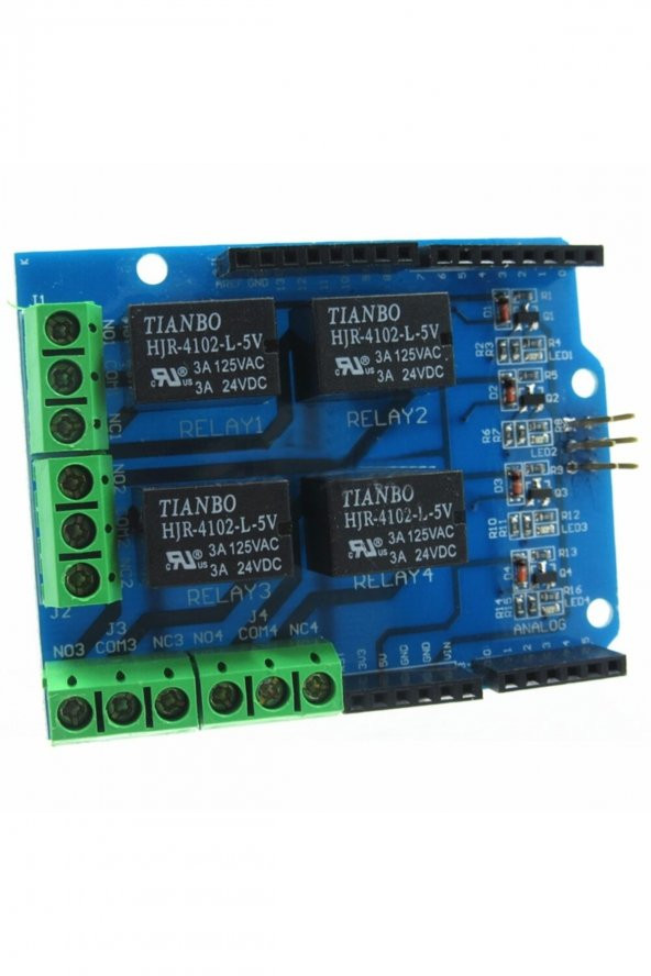 Arduino 4 Kanal Röle Shield  DC 24V 3A - 5