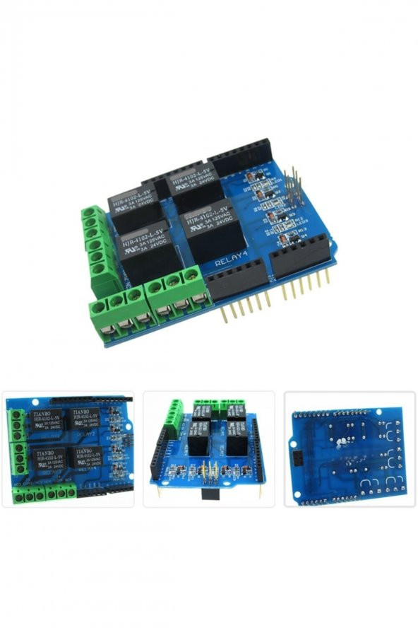 Arduino 4 Kanal Röle Shield  DC 24V 3A - 6
