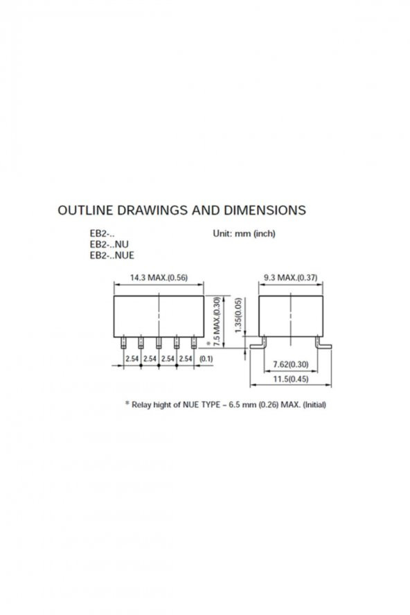 5V EB2-5NU SMD Röle DPDT 1A EB2 Series Non Latching Low Signal - 3