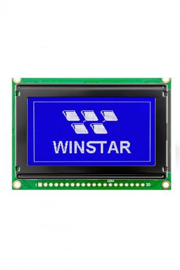 Winstar 2 4 Inch WG12864BTMIVN Mavi Glcd Modül  5V 128x64 Pixel Grafik Lcd Display Ekran Gösterge