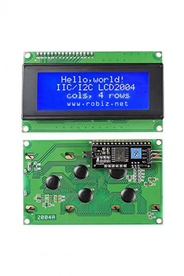 IIC I2C Seri 2004A 4x20 Mavi Karakter LCD Modül Display Ekran 5V Beyaz Arka ışık 20X4 20 X 4 ürün görseli 1