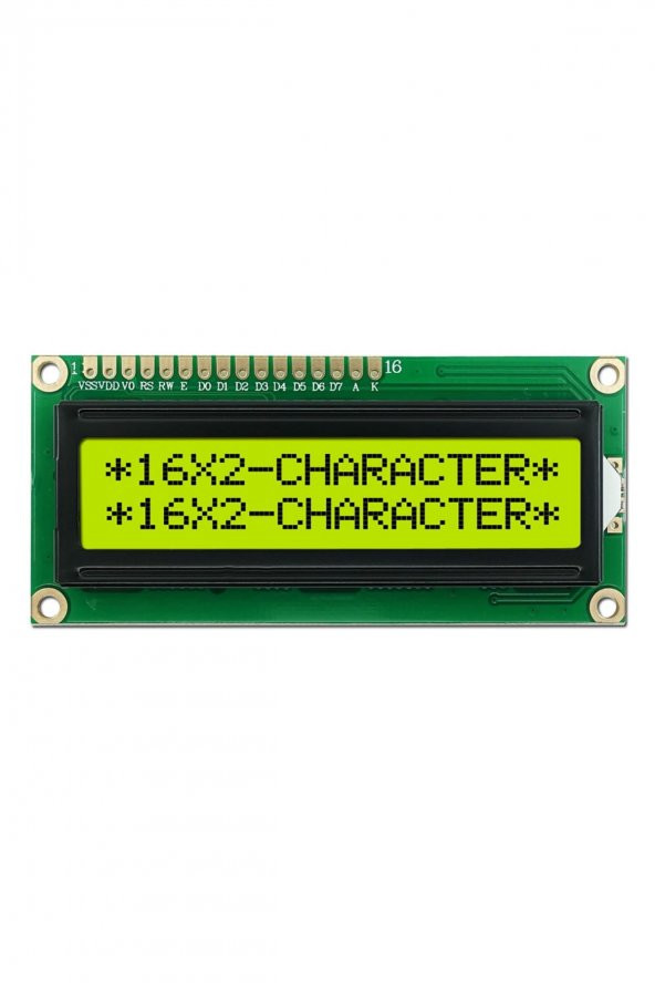 1602A 2x16 Yeşil Karakter LCD Modül  Display Ekran 5V Beyaz Arka ışık 16X2 16 X 2 Standart Sol Üst
