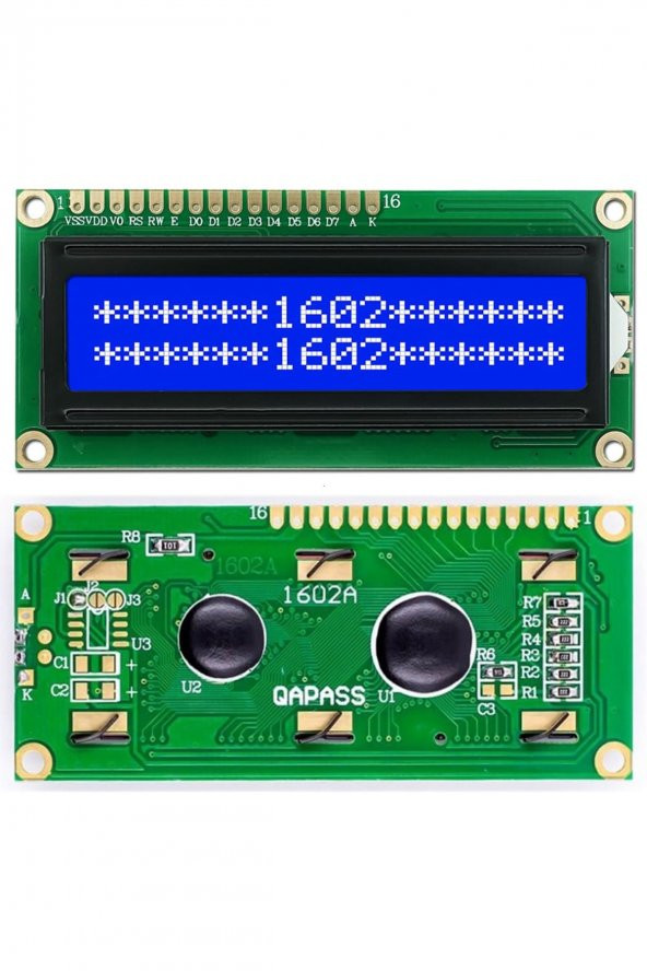 1602A 2x16 Mavi Karakter LCD Modül   Display Ekran 5V Beyaz Arka ışık 16X2 16 X 2 Standart Sol Üst Lcd Gösterge - 5