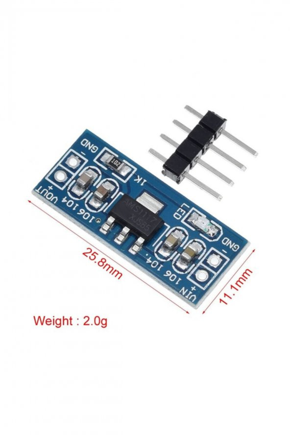AMS1117 5V Modül Voltaj Regülatörü 5V Güç Kaynağı Modülü - 8