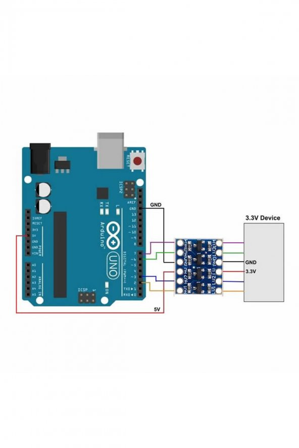 4 Kanal 2 Yönlü Lojik Seviye Dönüştürücü  5V 3.3V Sinyal Uygunlaştırıcı IIC I2C SPI UART - 8