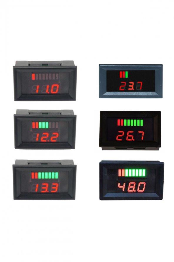 Akü Kapasite Göstergesi Voltmetreli Pil Batarya Akü  12V 24V 36V - 4