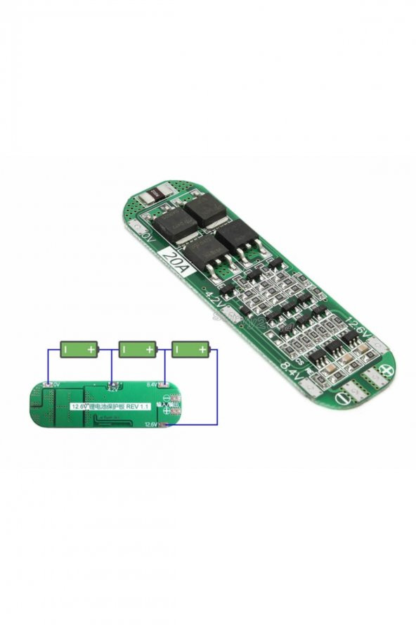 BMS 3S 20A BMS Koruma Kartı Lityum Batarya 18650 Li-ion Lipo