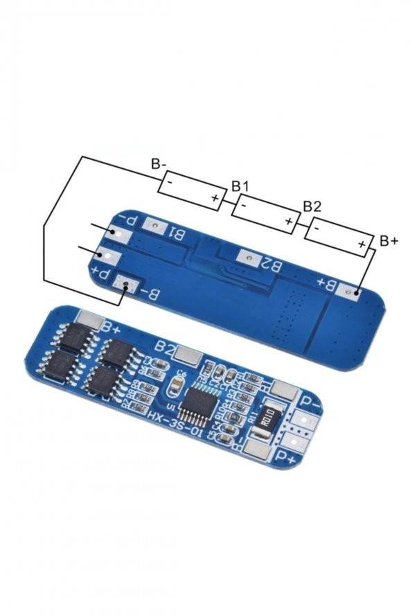 3S 10A BMS Lityum Li-ion Batarya Koruma Kartı - 18650 Li-ion Lipo - 3