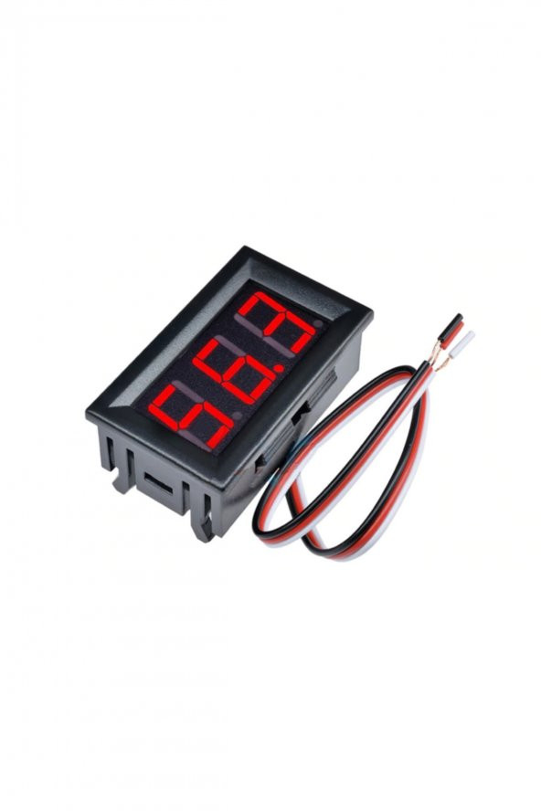 0.56 inch DC 0-100V Digital Kırmızı Voltmetre 3 Telli Panel Tip - 1