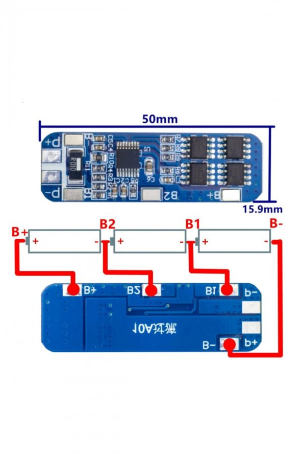 3S 10A BMS Lityum Li-ion Batarya Koruma Kartı - 18650 Li-ion Lipo - 5