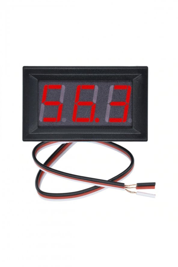 0.56 inch DC 0-100V Digital Kırmızı Voltmetre 3 Telli Panel Tip - 2