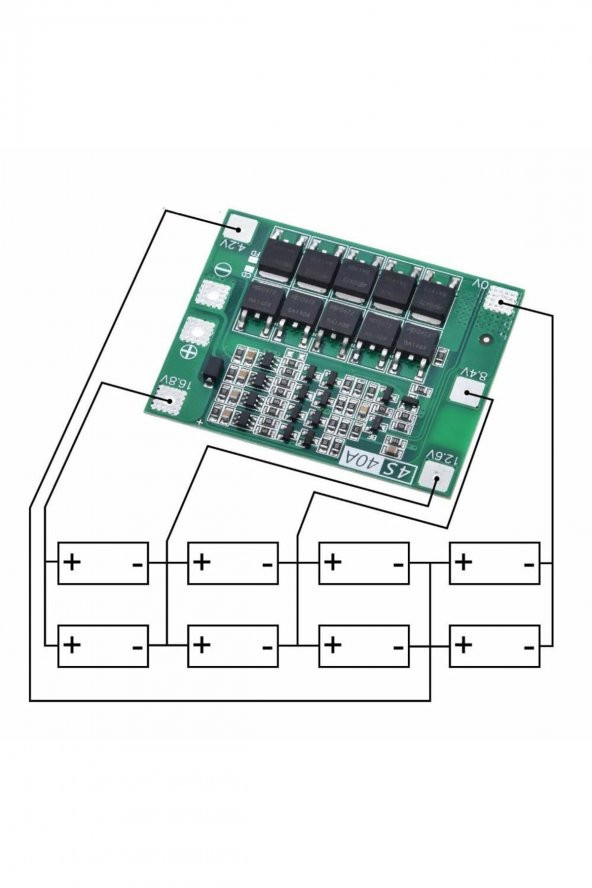 4S 40A Lityum Batarya BMS Koruma Kartı Standart Versiyon Pil Li-ion 18650 16.8V - 5