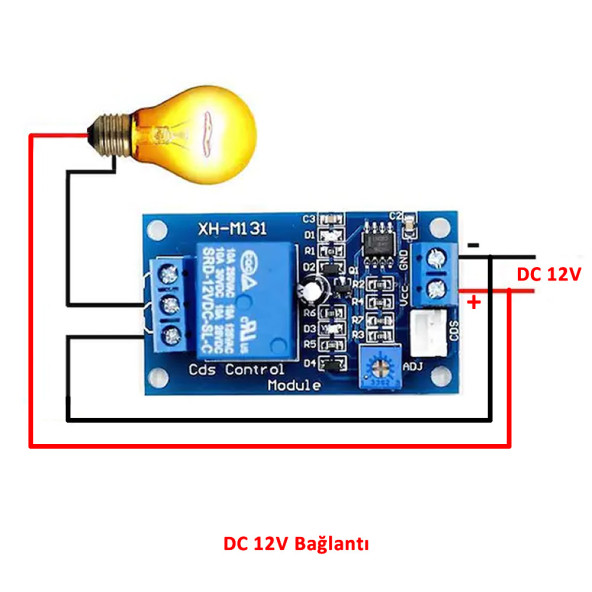 Xh-m131 Ldr Işık Kontrollü Röle Modül DC 12V Gece Gündüz Algılayıcı Fotosel 220V Otomatik Açma Kapama - 3