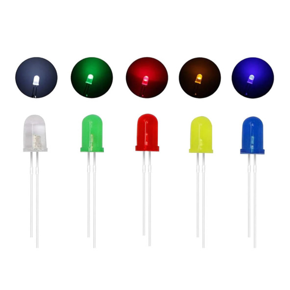 100 Adet 5mm LED Seti Kutulu 5 Renk Elektronik Işık Kaynağı Lamba Gösterge Uyarı Sinyali - 4