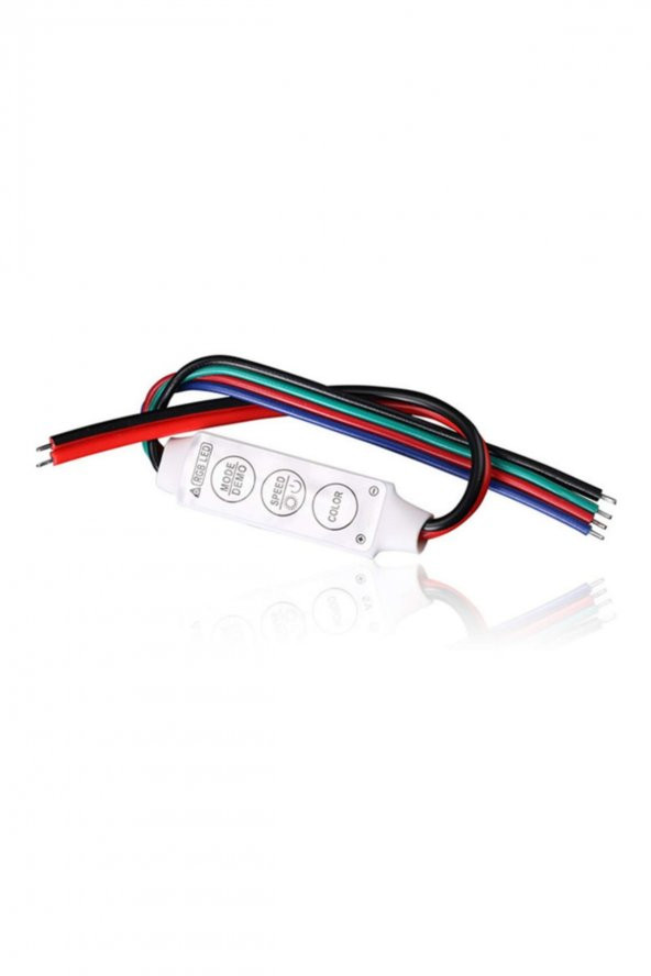 3 Tuşlu RGB Led Dimmer DC 12V 3A  Renk Hız Parlaklık Ayarı Ortak Anot 20 Renk 19 Mod Hafıza 5050
