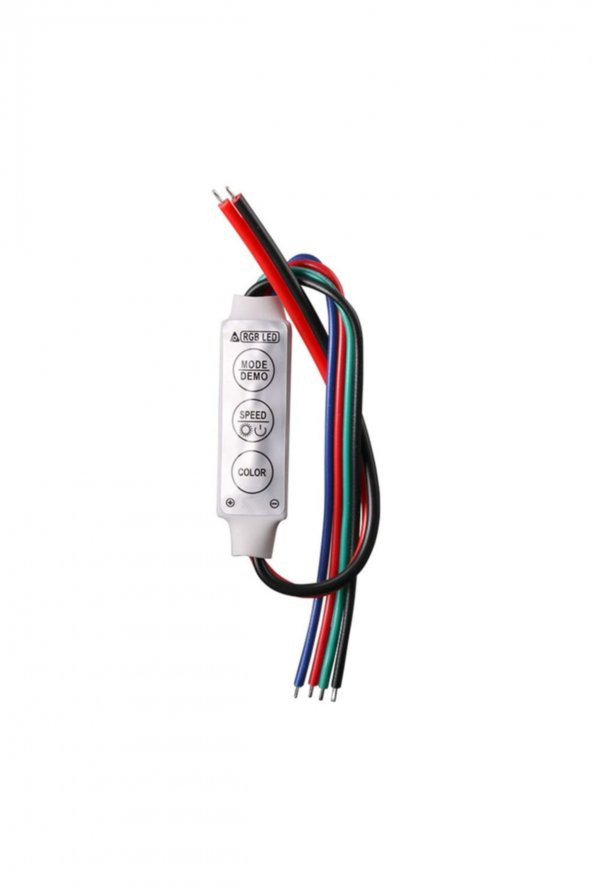 3 Tuşlu RGB Led Dimmer DC 12V 3A  Renk Hız Parlaklık Ayarı Ortak Anot 20 Renk 19 Mod Hafıza 5050 - 2