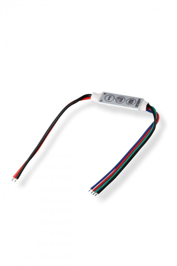3 Tuşlu RGB Led Dimmer DC 12V 3A  Renk Hız Parlaklık Ayarı Ortak Anot 20 Renk 19 Mod Hafıza 5050 - 6