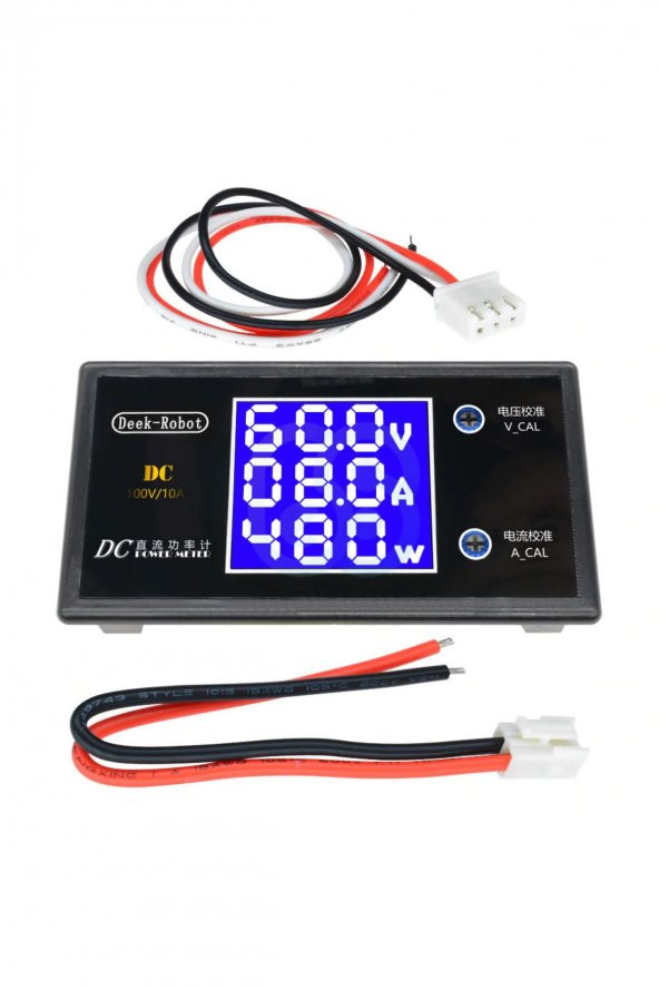DC 0-100V 10A Digital Voltmetre Ampermetre ve Wattmetre DeekRobot 0-1000W Mavi Lcd - 2