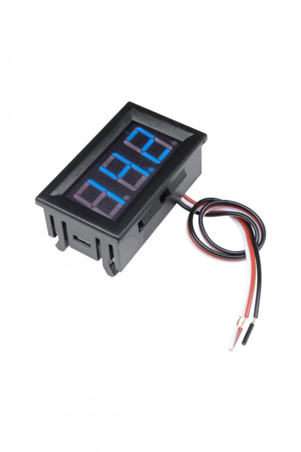 3 Telli 0.56 inch DC 4-30V Panel Tip Dijital Mavi Voltmetre - 4