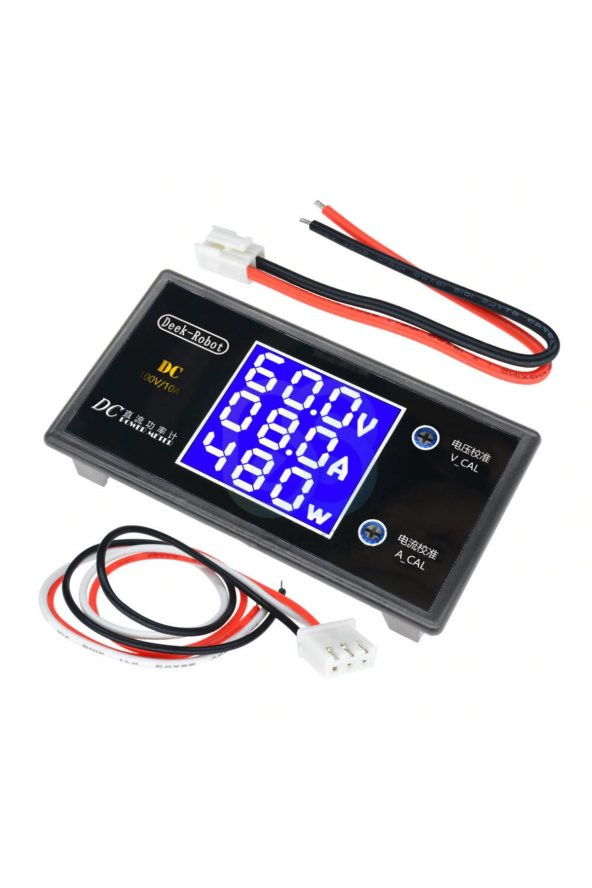 DC 0-100V 10A Digital Voltmetre Ampermetre ve Wattmetre DeekRobot 0-1000W Mavi Lcd - 3